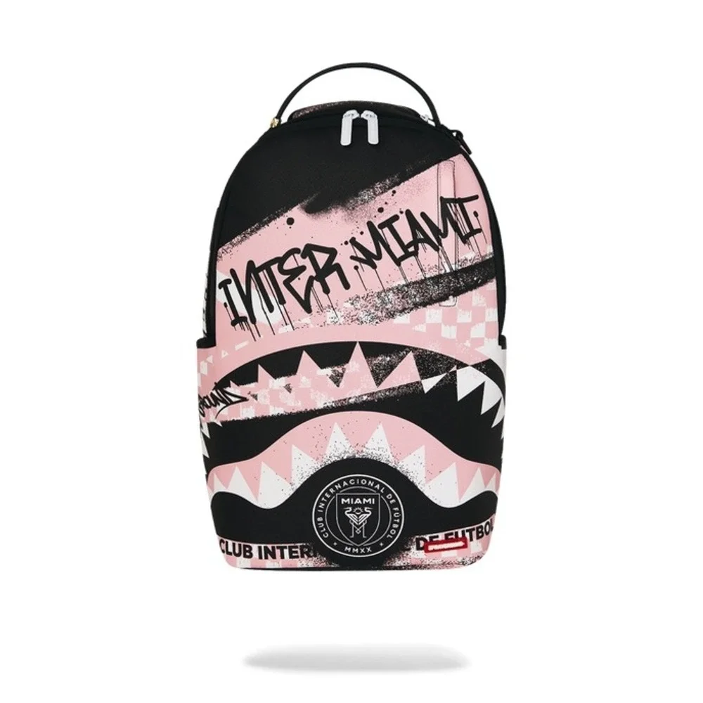 NEW Sprayground Inter Miami Stencil Shark DLXSV Pink Black Backpack MLS Soccer